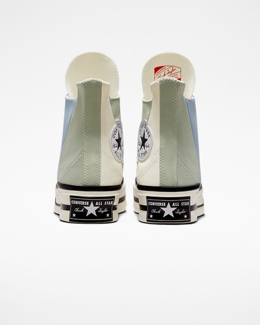 Men's Converse Chuck 70 Plus Material Mashup High Top Shoes Olive | AU 0538EZ